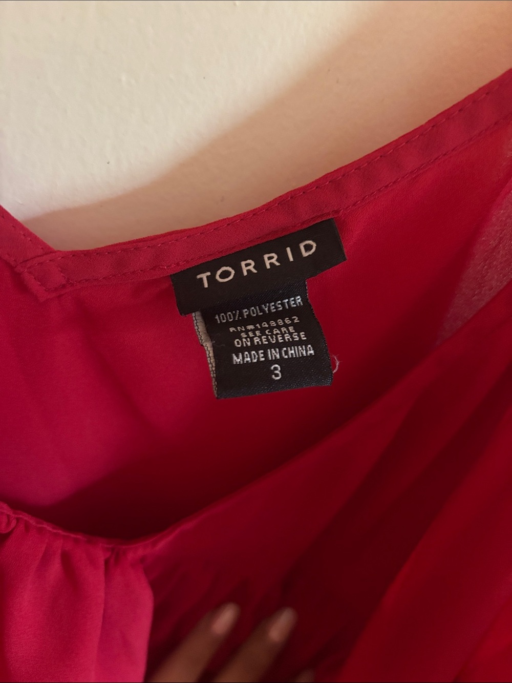 torrid Raspberry Red Ruffle V-Neck Spaghetti Strap Camisole - Picture 2 of 4